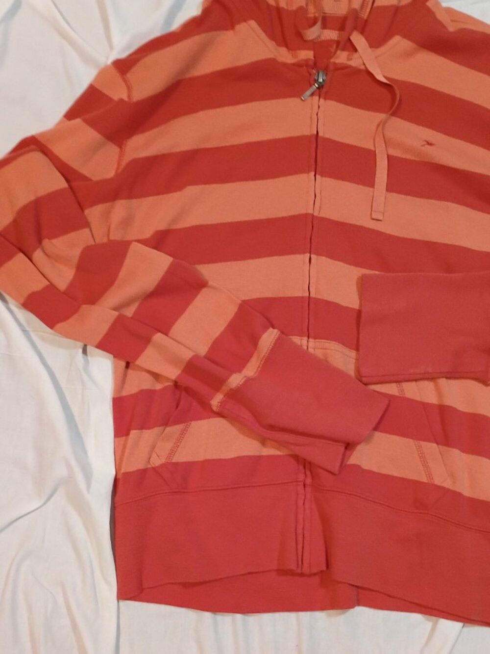 Aerie/Zip Hoodie/Womens XL/Orange/Y2K Striped Vintage Full Zip Athleisure Jacket - Picture 4 of 8